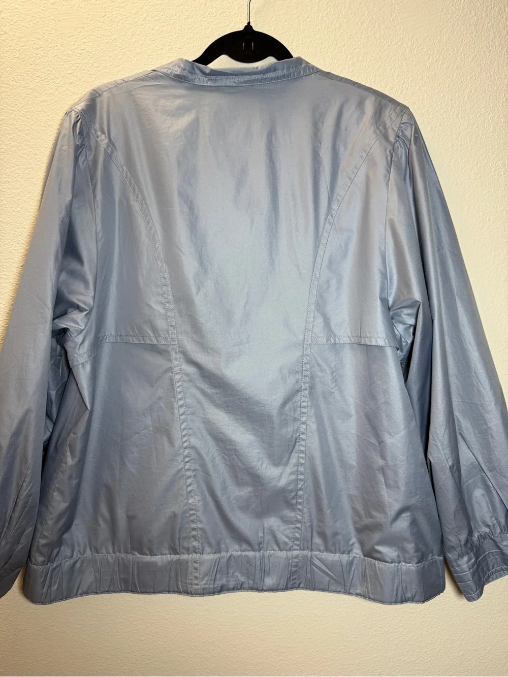 Claude Havrey Paris Vintage Jacket M Periwinkle Blue Rain Windbreaker France - Picture 10 of 11